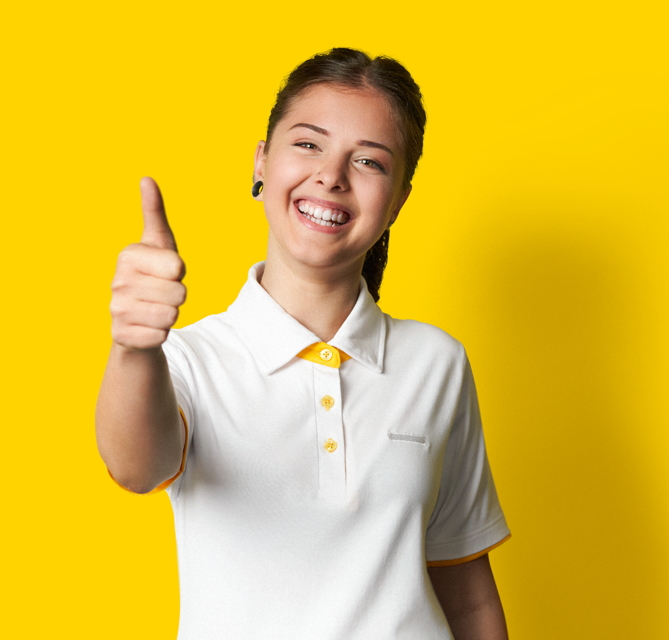 A smiling employee