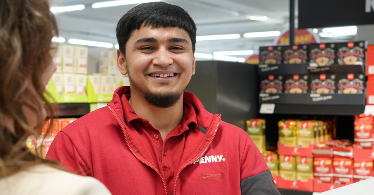A smiling employee