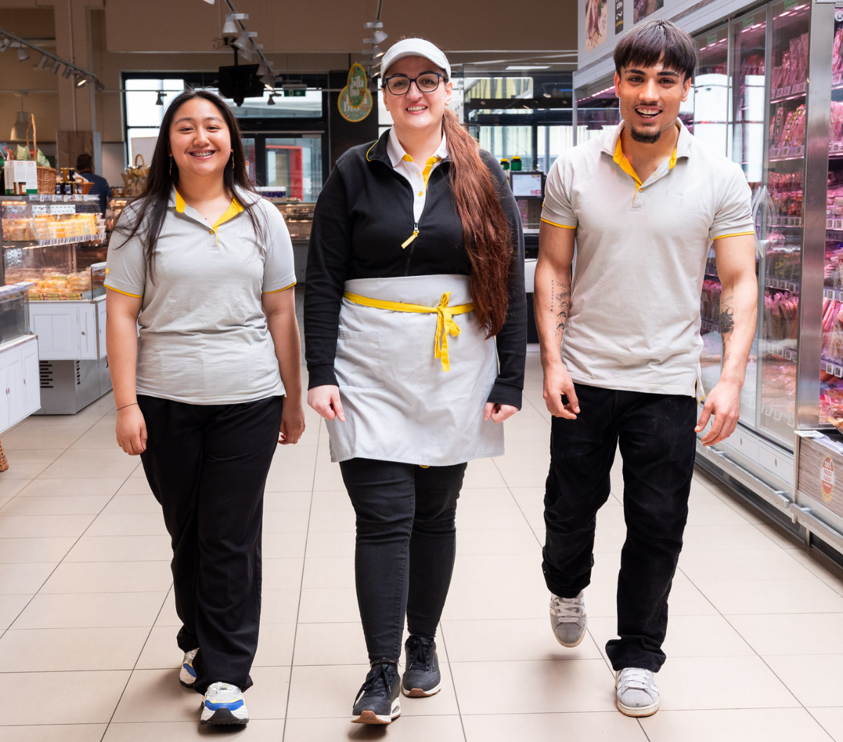 A smiling employee.